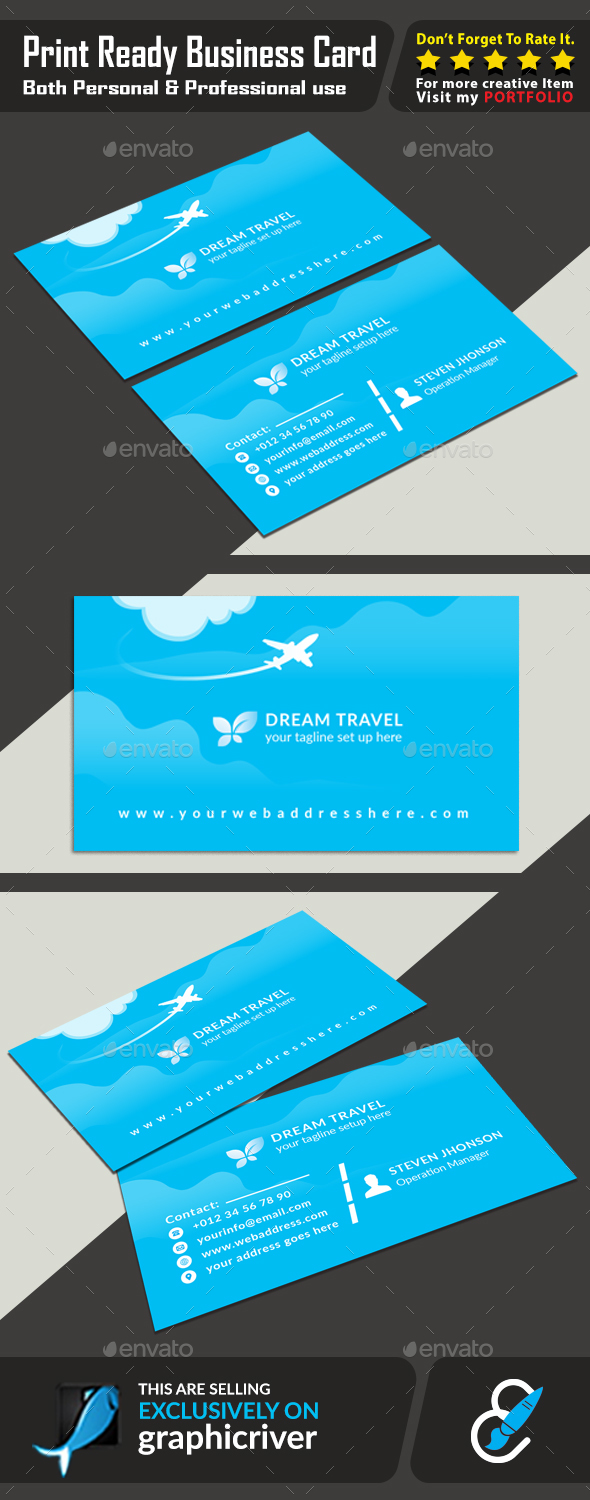Travel Agency Business Card by GraphicForest GraphicRiver